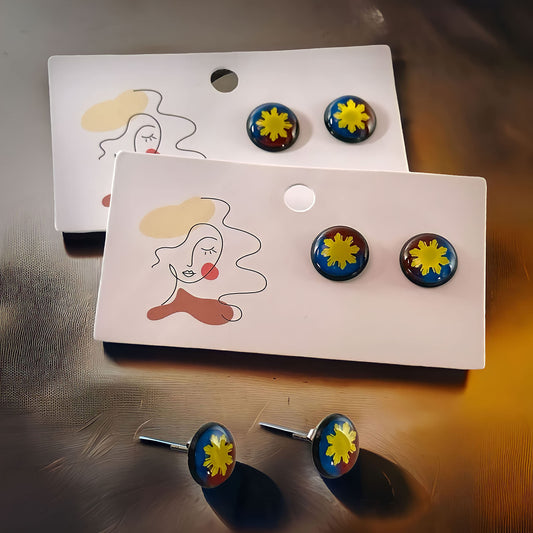 Beautiful Philippines Flag Earrings: Handmade and Lightweight for a Modern Look